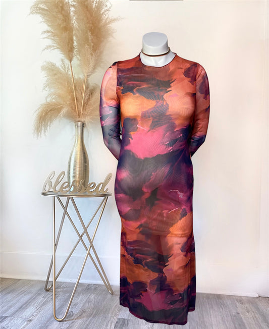 Tie Dye Maxi Curve Dress